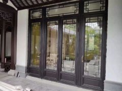 新中式带装饰条的断桥铝门窗，厂家免费cad设计